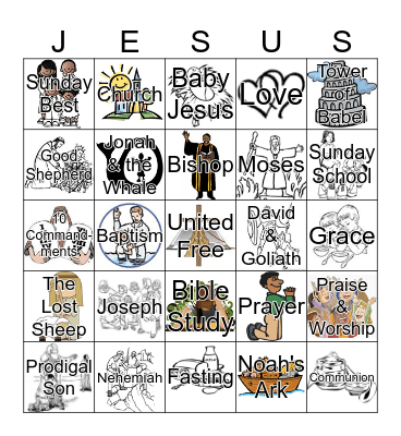 United Nursery - JESUS Bingo Card