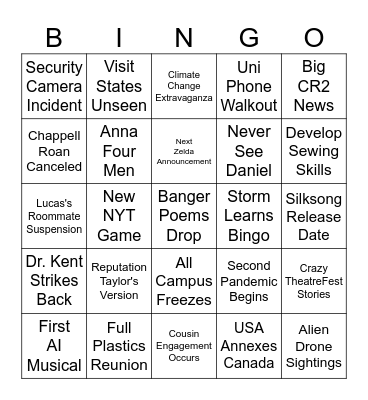 2025 BINGO Card