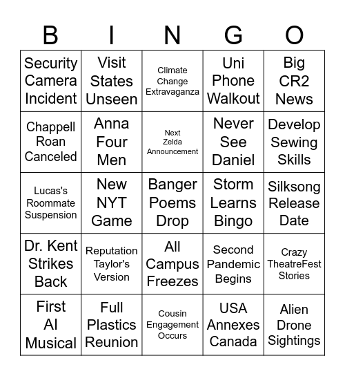 2025 BINGO Card