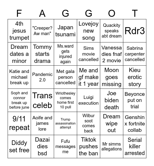 2025 bingo Card