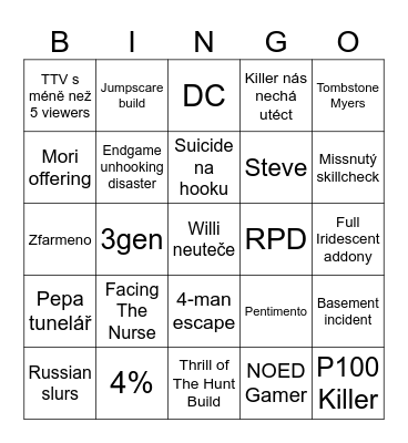 DBD BINGO Card