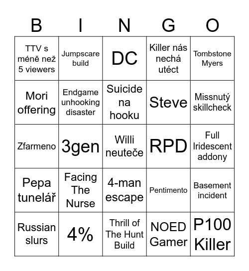 DBD BINGO Card