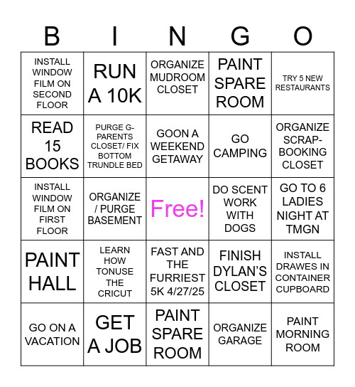 2025 RESOLUTION Bingo Card