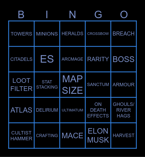 POE2 0.1.1 Bingo Card