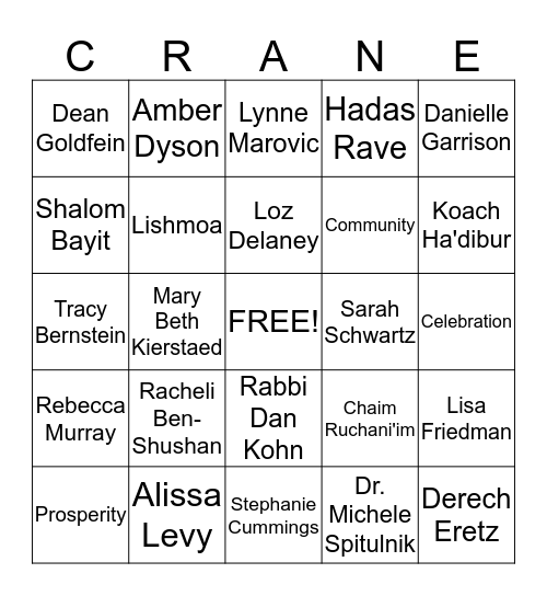 Night of 1001 Cranes Bingo Card