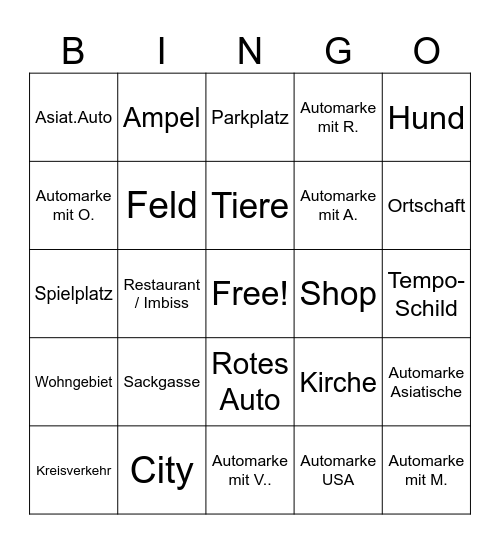 Bingo - Saarland Bingo Card