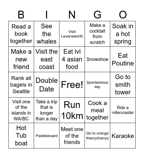2025 fun Bingo Card