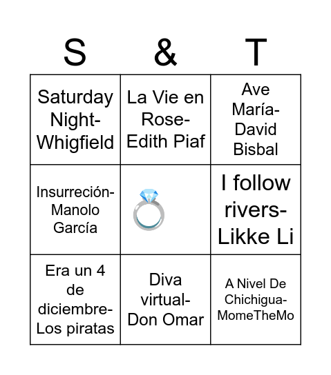 Bingo Boda Bingo Card