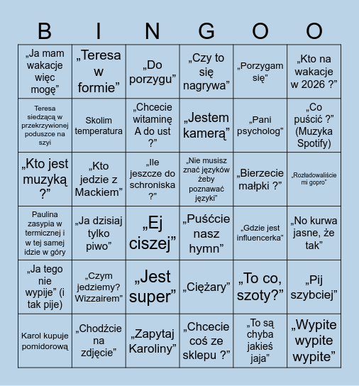 Góry ‚25’ Bingo Card