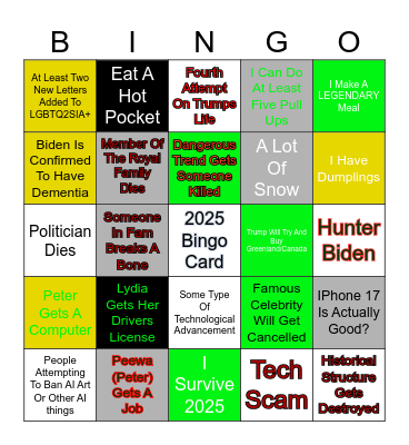 2025 Bingo Card