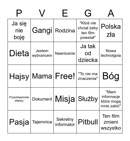 Wywiad Vegi Bingo Card