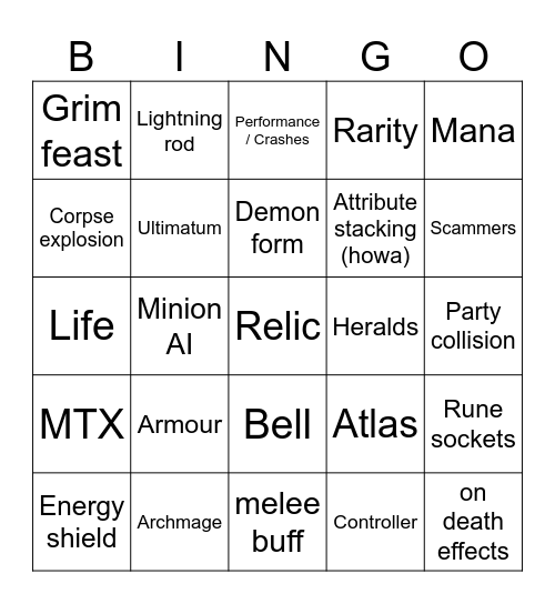 1.1 patch Bingo Card