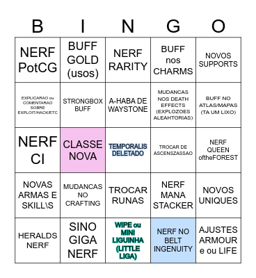 GGG POE2 PATCH 0.1.1 Bingo Card