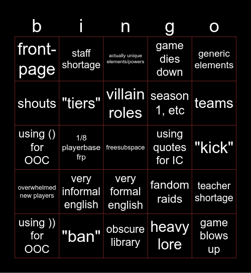 Blockate E.School Bingo Card