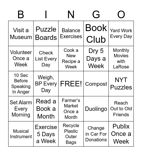 Candy’s 2025 Bingo Card Bingo Card