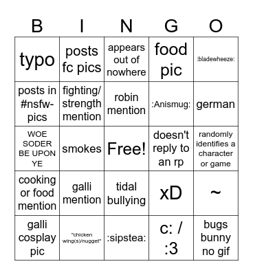rey bingo Card