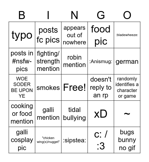 rey bingo Card