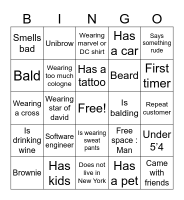 Speed dating bingo Card