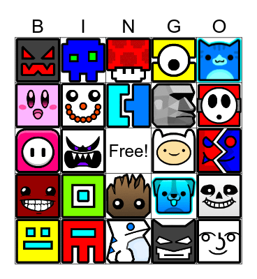 Geometry Dash Icon Bingo Card