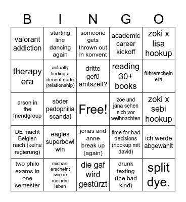 zokis 2025 bingo Card