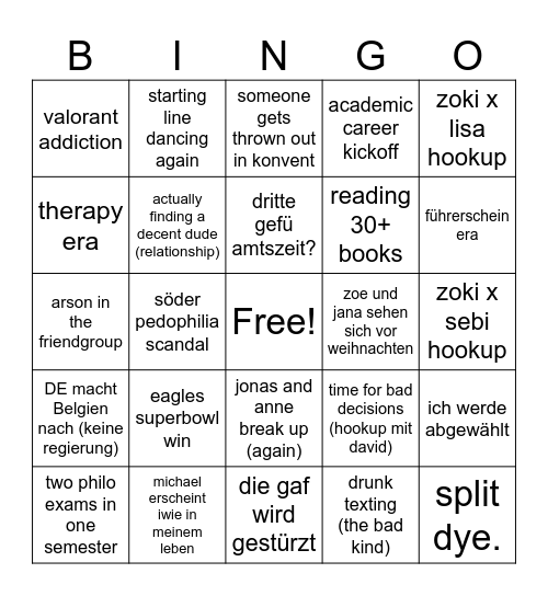 zokis 2025 bingo Card