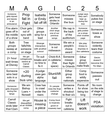 2025 Comp Season Bingo Card
