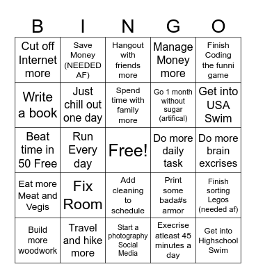 Time Bingo or sm Bingo Card