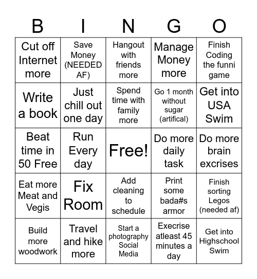 Time Bingo or sm Bingo Card