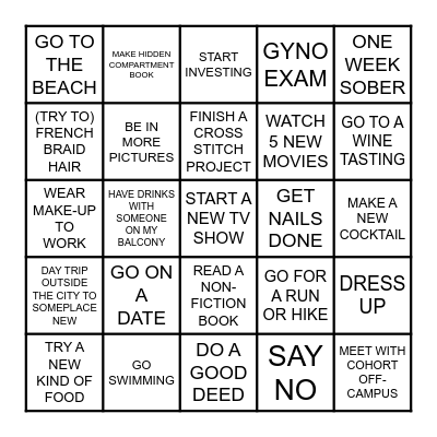 MY 2025 Bingo Card