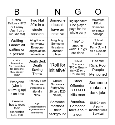 Lucky 13 Bingo Card