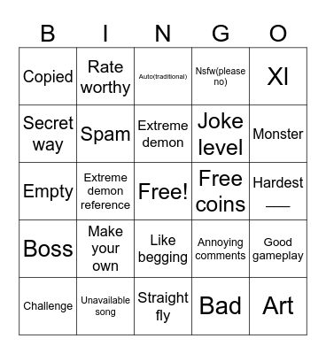 Recent tab Bingo Card