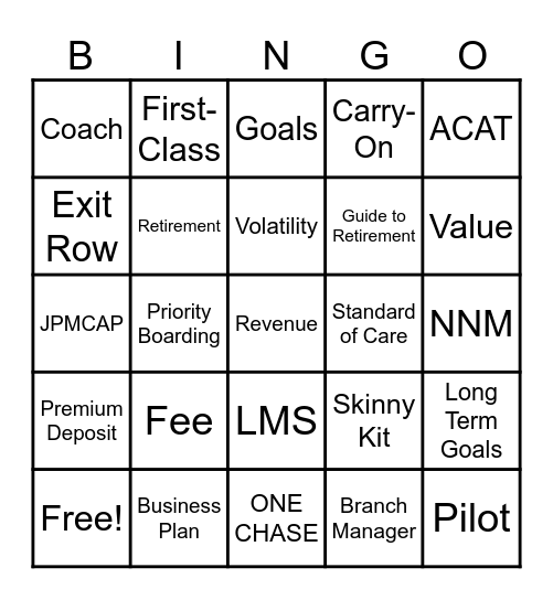 Destination Dreams Bingo Card