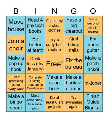 2025 To Do Bingo Card