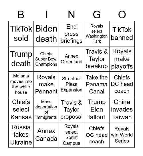 2025 Herrman Bingo Card