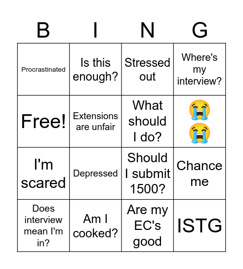 A2C Bingo Card