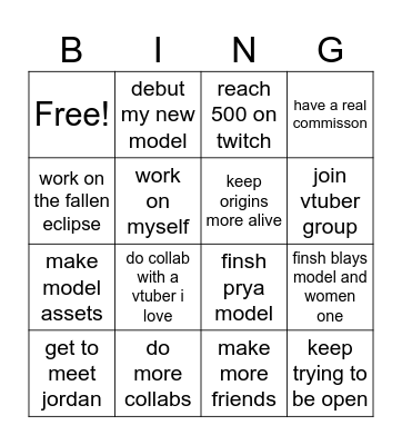 alli year bingo card 2025 Bingo Card