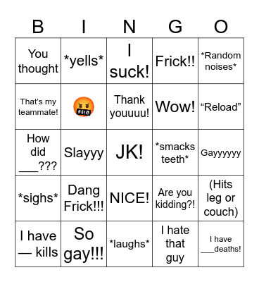Call of Duty Bingo Card