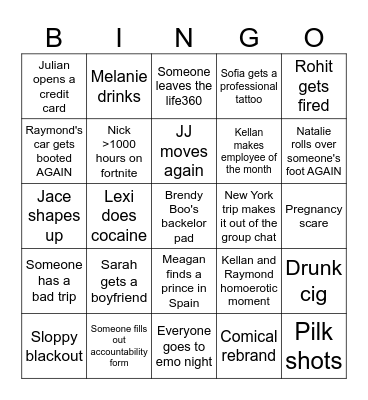 EP 2025 Bingo Board Bingo Card