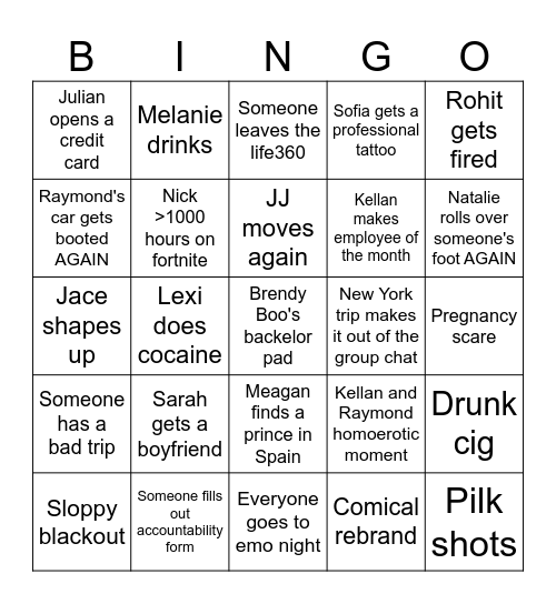 EP 2025 Bingo Board Bingo Card