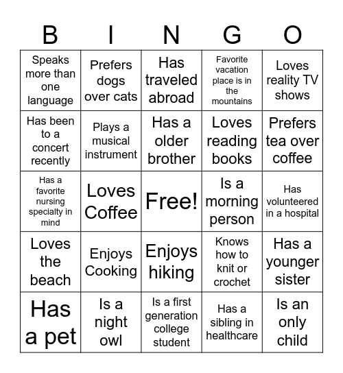 Meet Your Lab Friends Bingo Card
