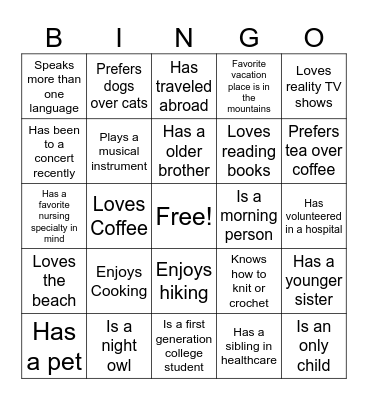 Meet Your Lab Friends Bingo Card