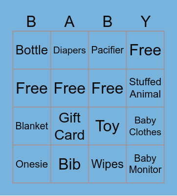 Baby Peterson Bingo Card