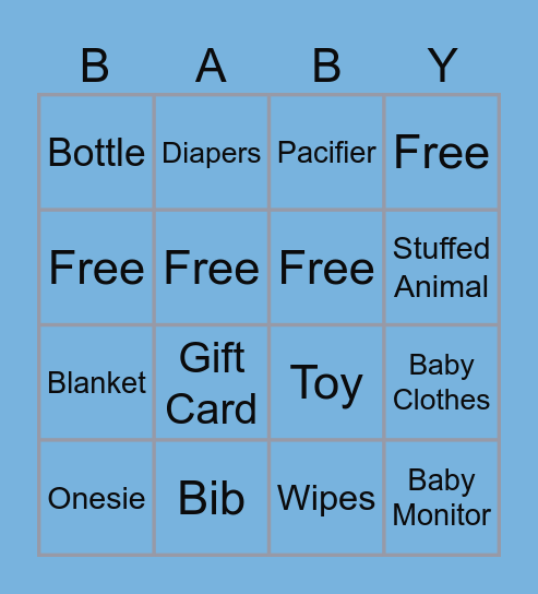 Baby Peterson Bingo Card