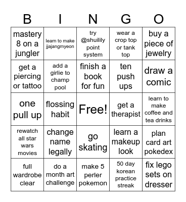 jaime's 2025 bingo!! Bingo Card