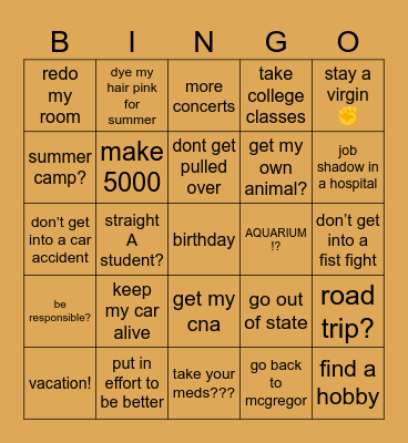 2025 bingo Card