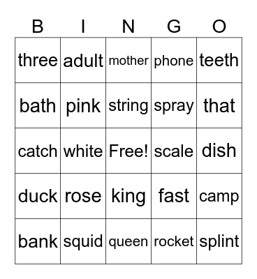 G2A2W21 Phonics Review Bingo Card