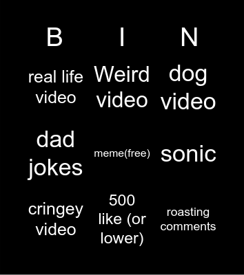 TikTok bingo Card