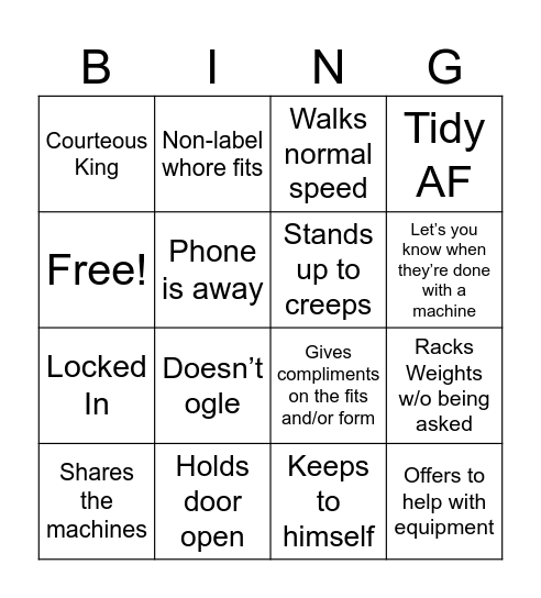 Men at Golds Bingo Card