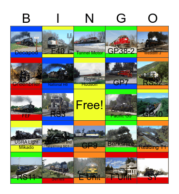 New York Central Remembered Bingo Card