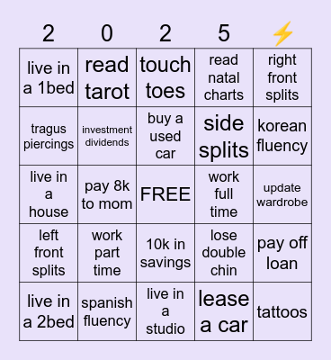 2025 Vision Manifestations Bingo Card